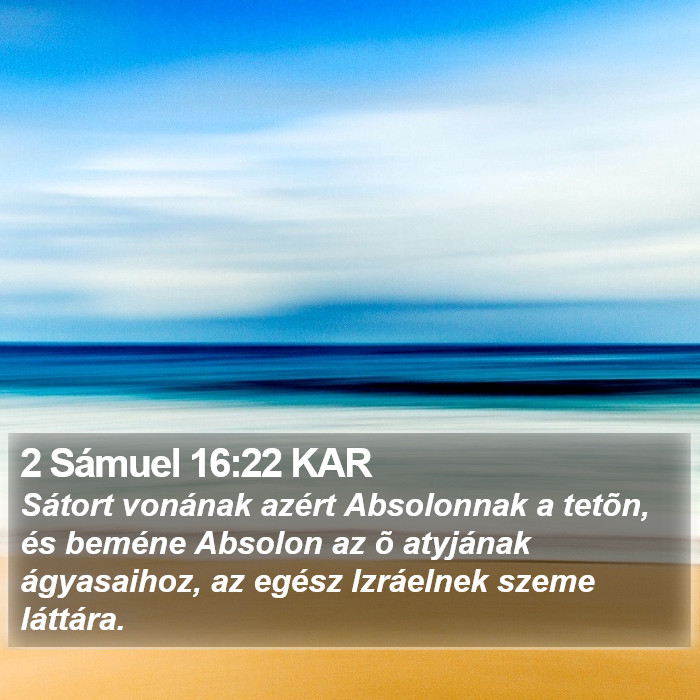 2 Sámuel 16:22 KAR Bible Study