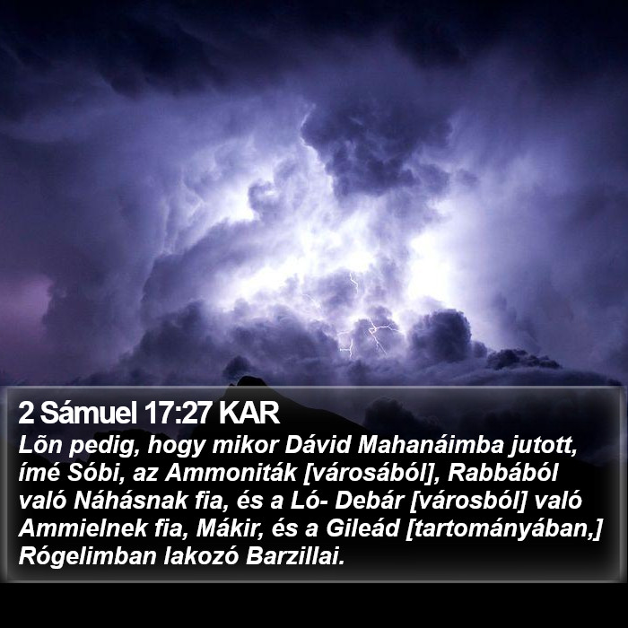 2 Sámuel 17:27 KAR Bible Study