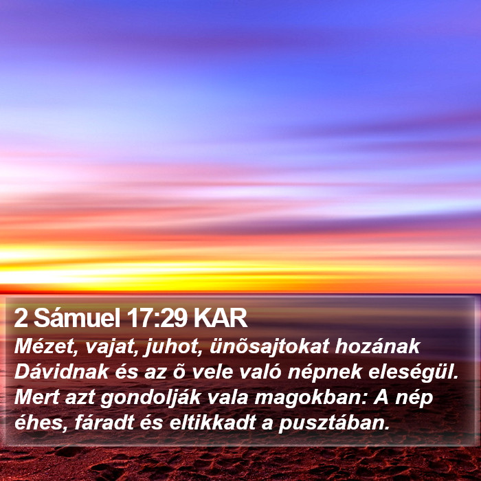 2 Sámuel 17:29 KAR Bible Study