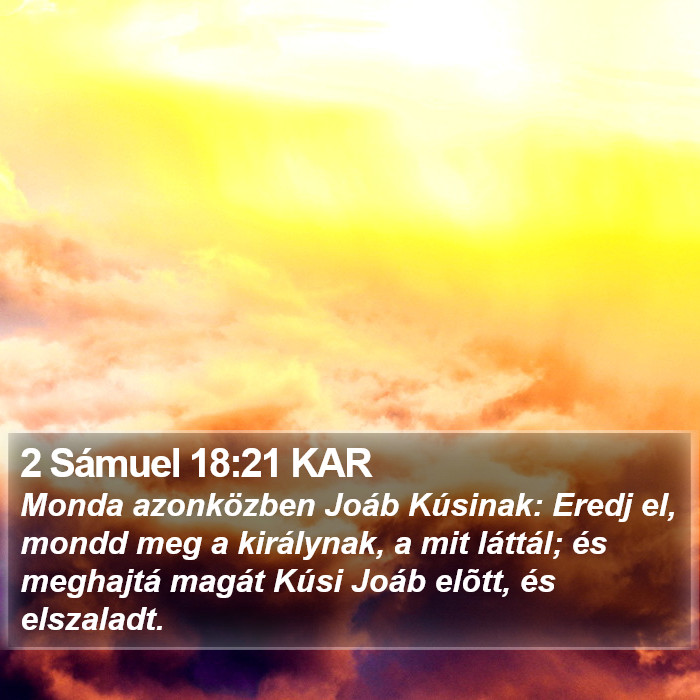 2 Sámuel 18:21 KAR Bible Study