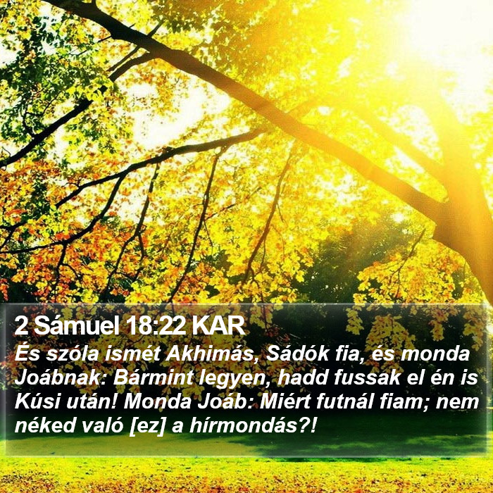 2 Sámuel 18:22 KAR Bible Study