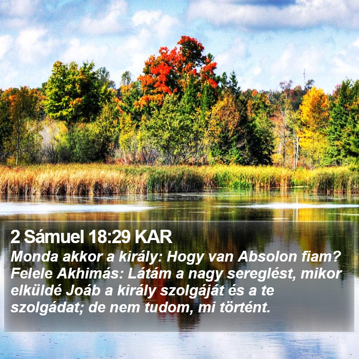 2 Sámuel 18:29 KAR Bible Study