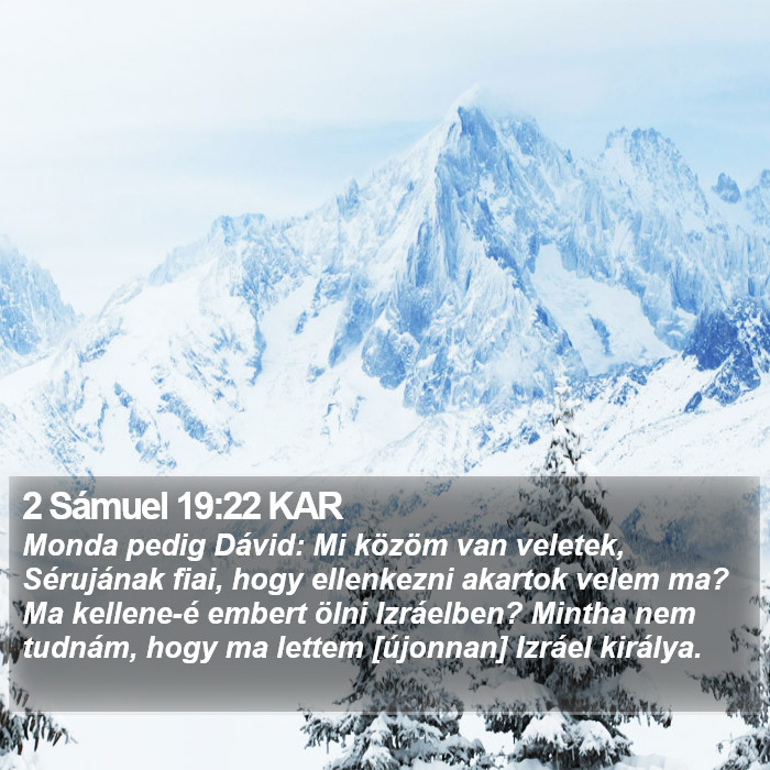 2 Sámuel 19:22 KAR Bible Study