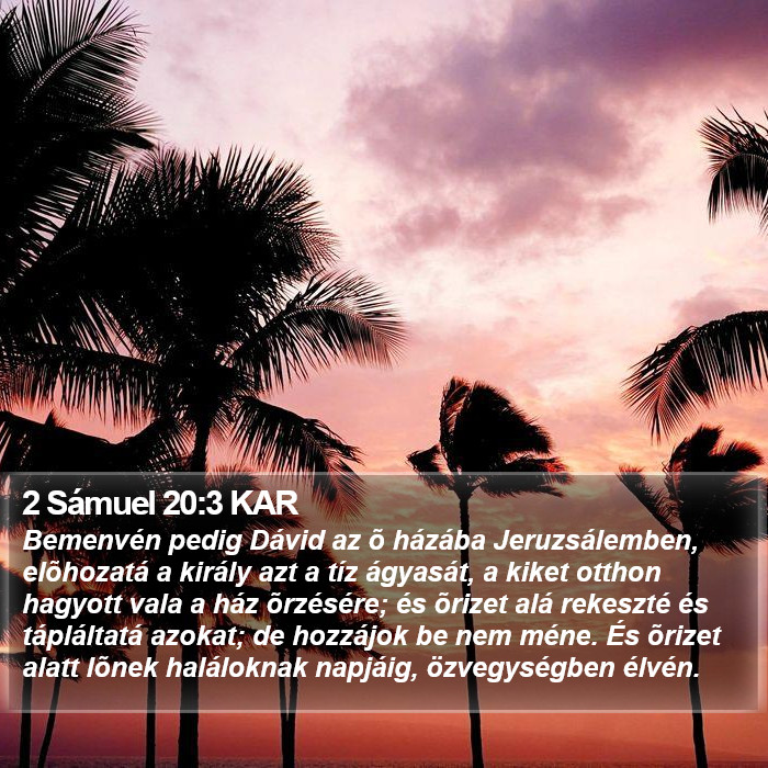 2 Sámuel 20:3 KAR Bible Study