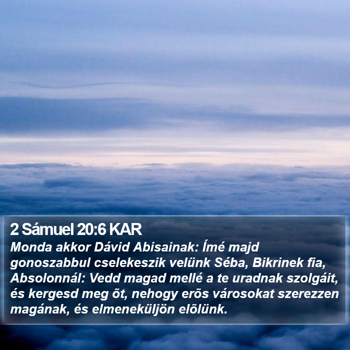 2 Sámuel 20:6 KAR Bible Study