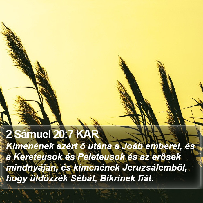 2 Sámuel 20:7 KAR Bible Study