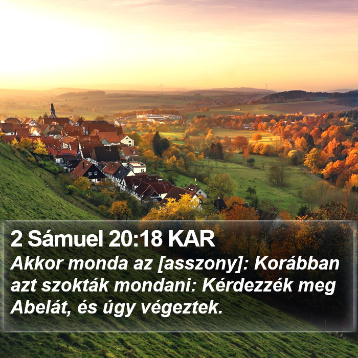 2 Sámuel 20:18 KAR Bible Study