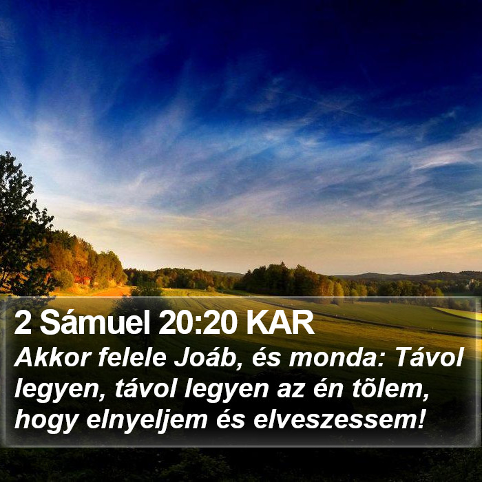 2 Sámuel 20:20 KAR Bible Study