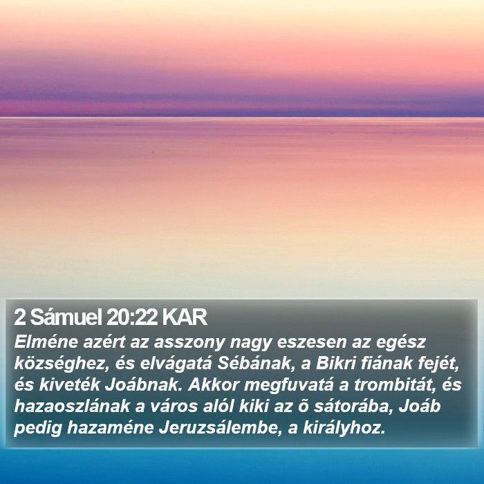 2 Sámuel 20:22 KAR Bible Study