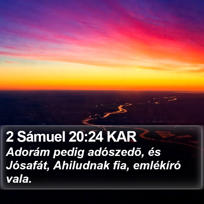 2 Sámuel 20:24 KAR Bible Study