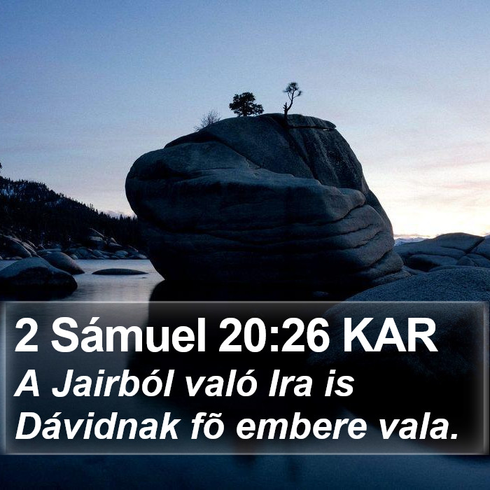 2 Sámuel 20:26 KAR Bible Study