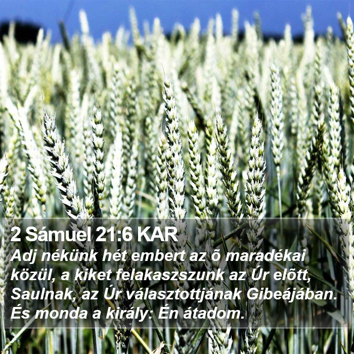 2 Sámuel 21:6 KAR Bible Study