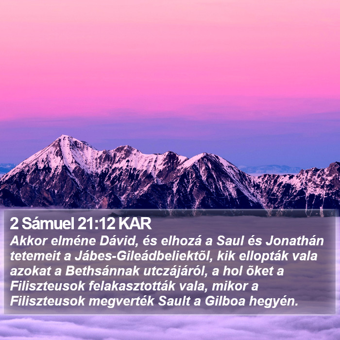 2 Sámuel 21:12 KAR Bible Study