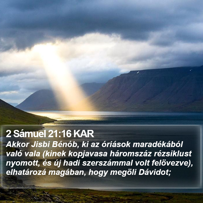 2 Sámuel 21:16 KAR Bible Study