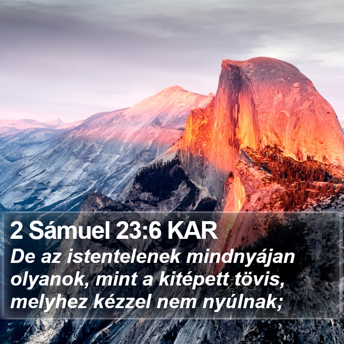 2 Sámuel 23:6 KAR Bible Study