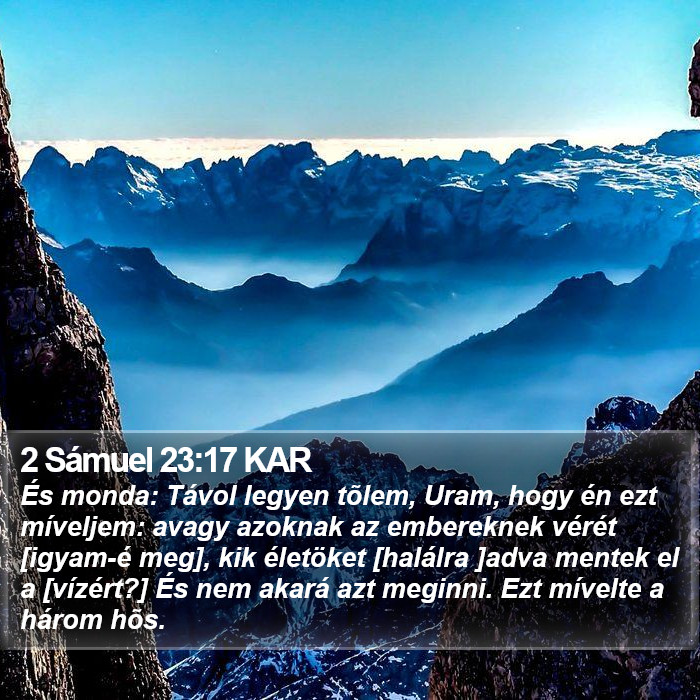 2 Sámuel 23:17 KAR Bible Study