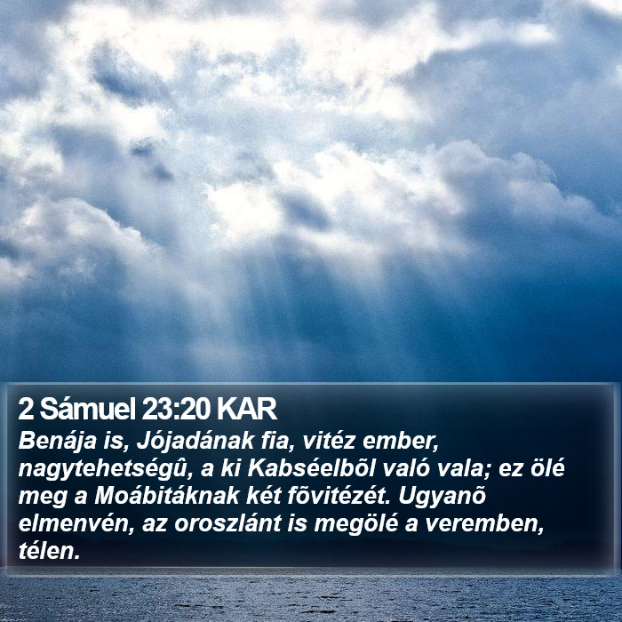 2 Sámuel 23:20 KAR Bible Study