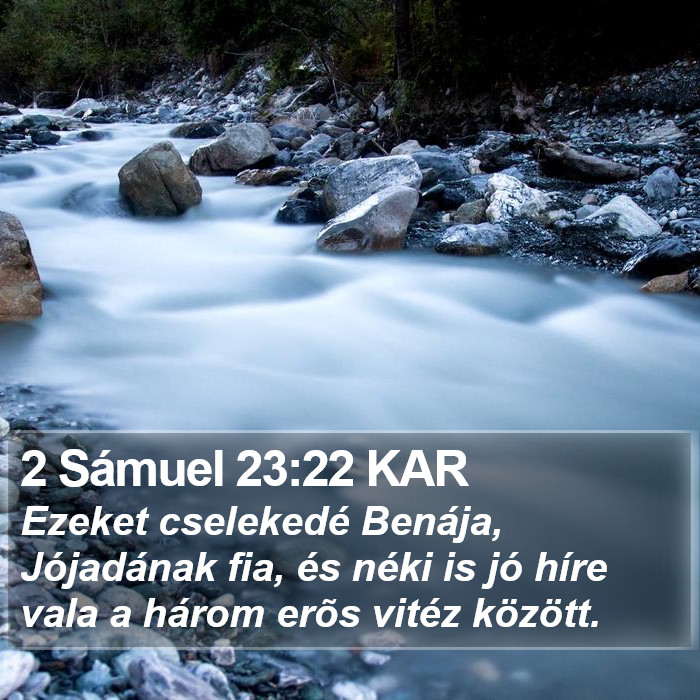 2 Sámuel 23:22 KAR Bible Study