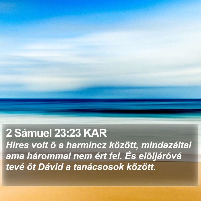 2 Sámuel 23:23 KAR Bible Study