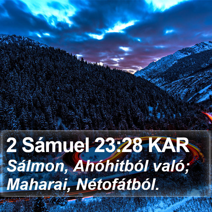 2 Sámuel 23:28 KAR Bible Study