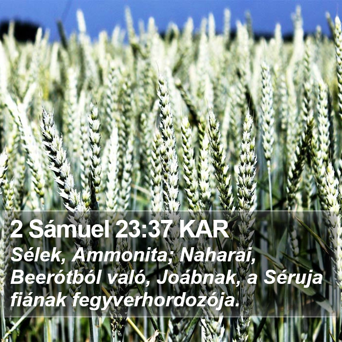 2 Sámuel 23:37 KAR Bible Study