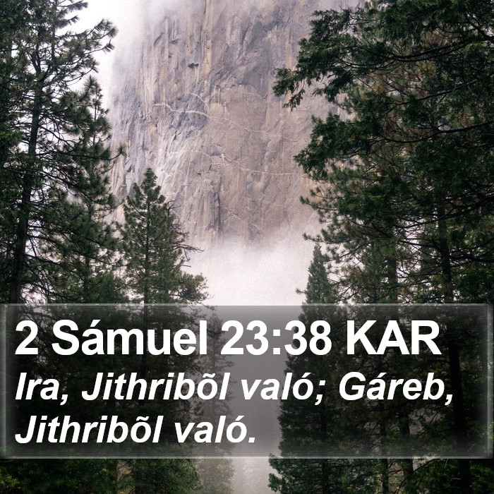 2 Sámuel 23:38 KAR Bible Study