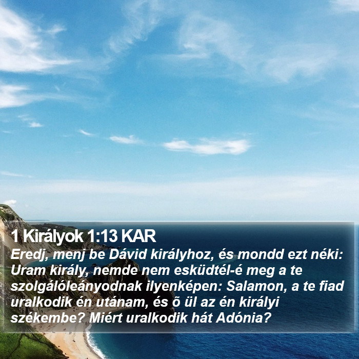 1 Királyok 1:13 KAR Bible Study