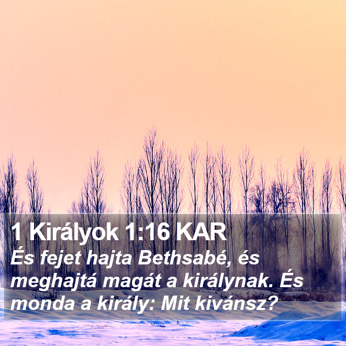 1 Királyok 1:16 KAR Bible Study