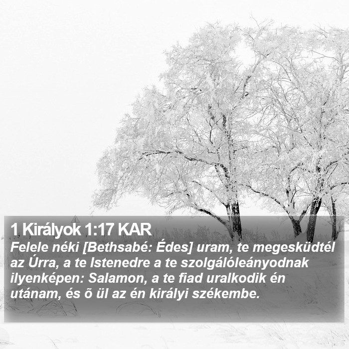 1 Királyok 1:17 KAR Bible Study