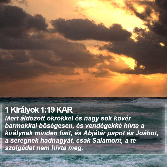 1 Királyok 1:19 KAR Bible Study