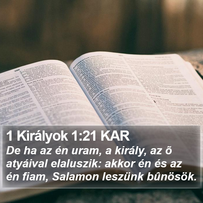 1 Királyok 1:21 KAR Bible Study