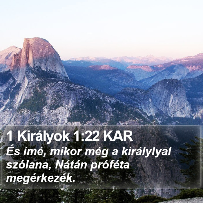 1 Királyok 1:22 KAR Bible Study