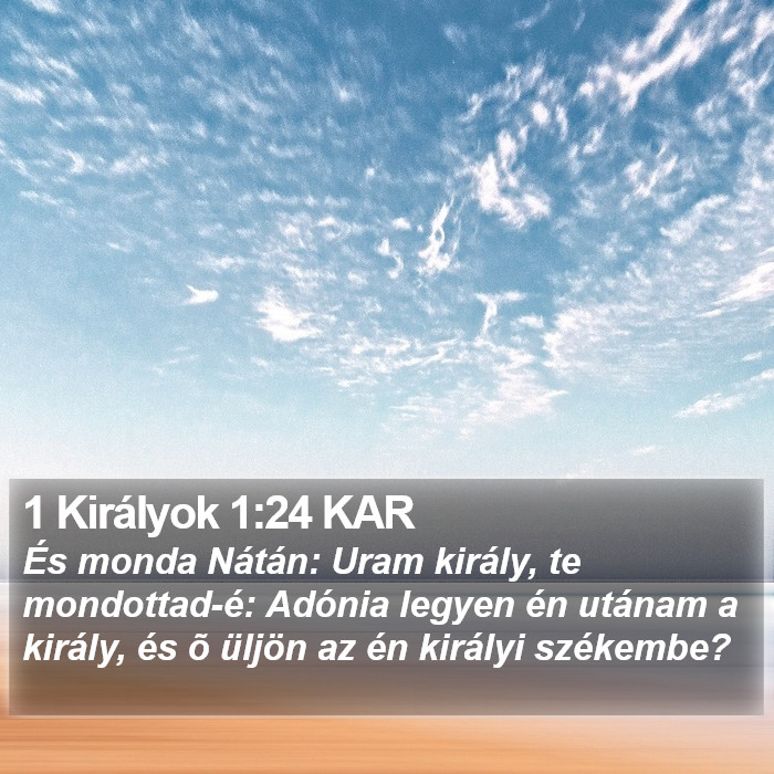 1 Királyok 1:24 KAR Bible Study