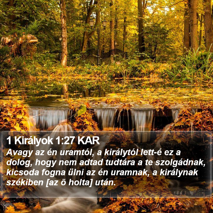 1 Királyok 1:27 KAR Bible Study