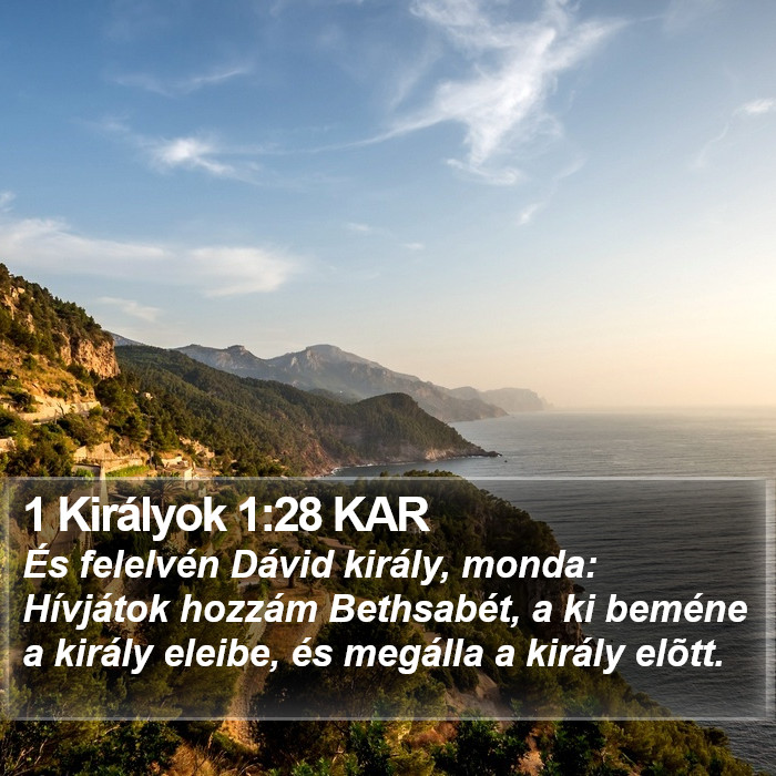 1 Királyok 1:28 KAR Bible Study