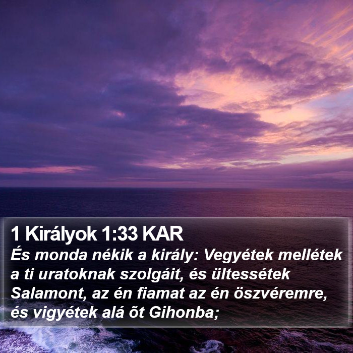 1 Királyok 1:33 KAR Bible Study