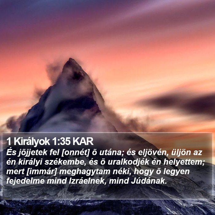 1 Királyok 1:35 KAR Bible Study