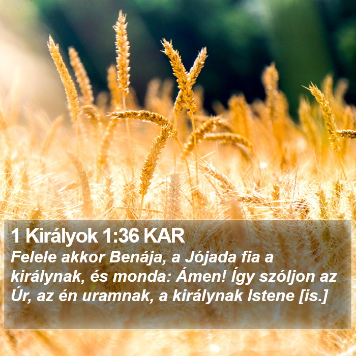 1 Királyok 1:36 KAR Bible Study