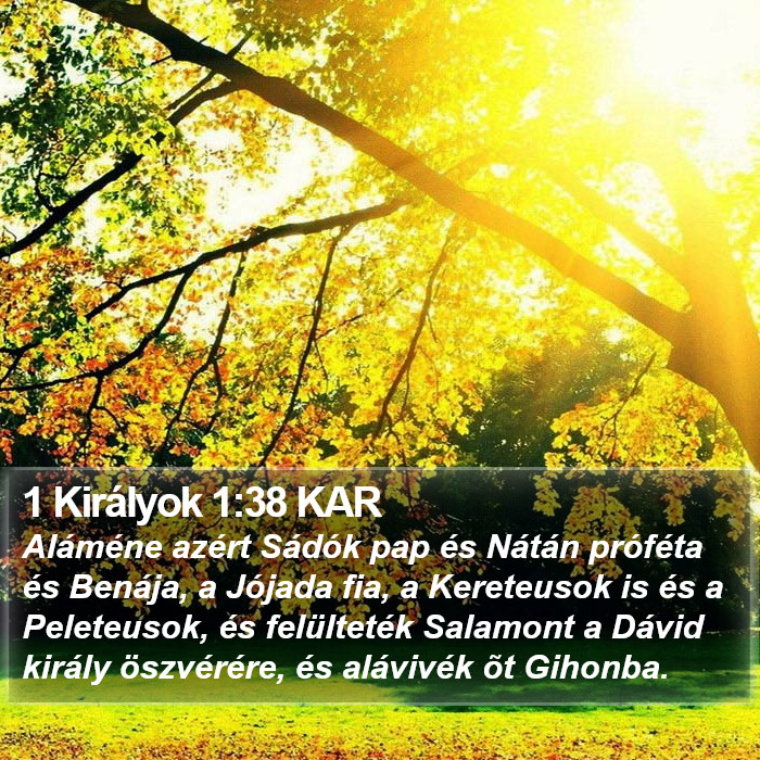 1 Királyok 1:38 KAR Bible Study