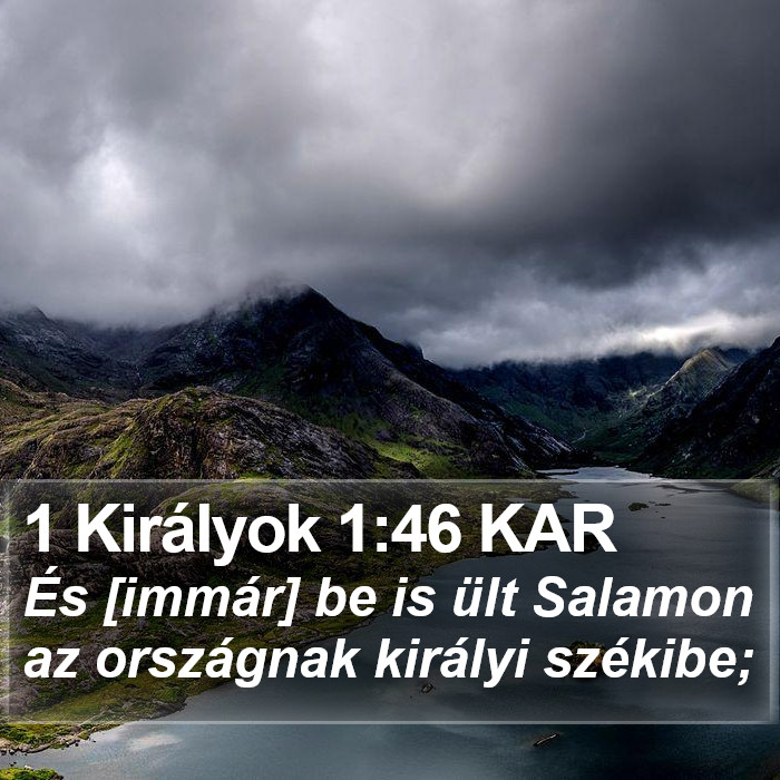 1 Királyok 1:46 KAR Bible Study