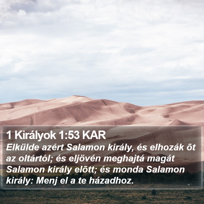 1 Királyok 1:53 KAR Bible Study