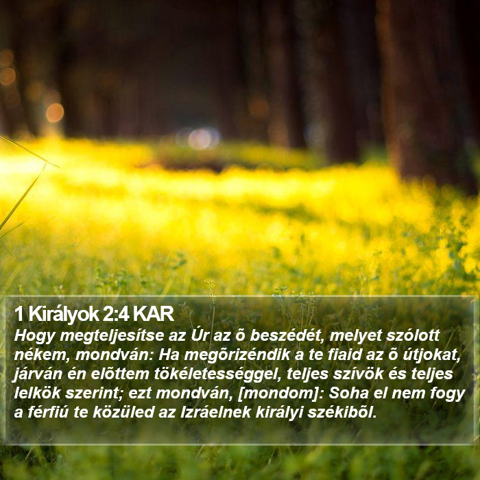 1 Királyok 2:4 KAR Bible Study