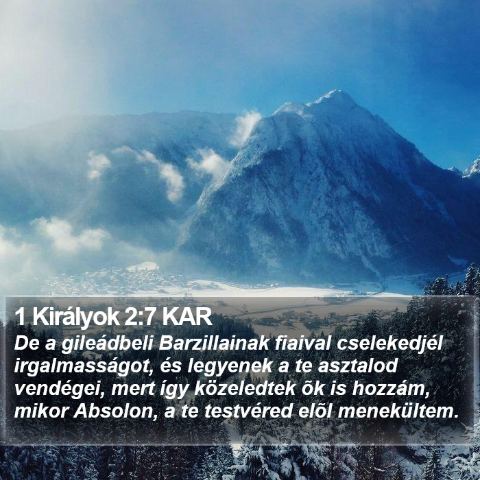 1 Királyok 2:7 KAR Bible Study