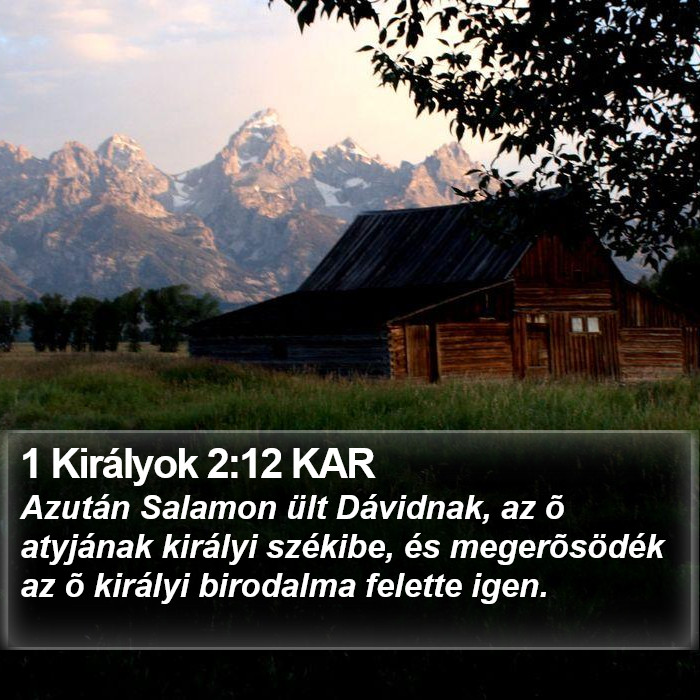 1 Királyok 2:12 KAR Bible Study