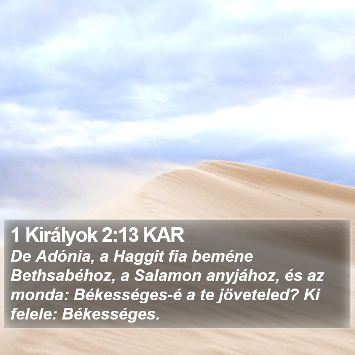 1 Királyok 2:13 KAR Bible Study