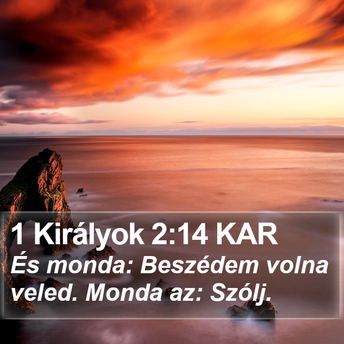 1 Királyok 2:14 KAR Bible Study