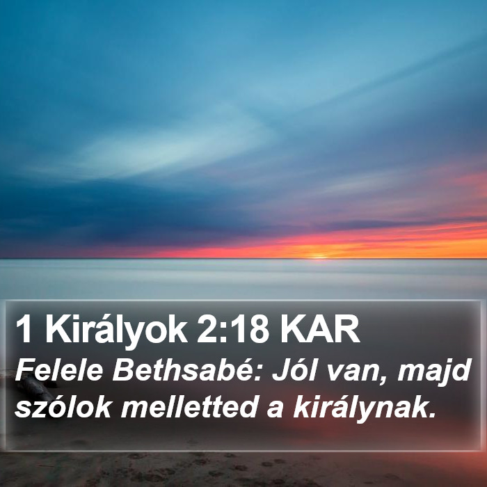 1 Királyok 2:18 KAR Bible Study