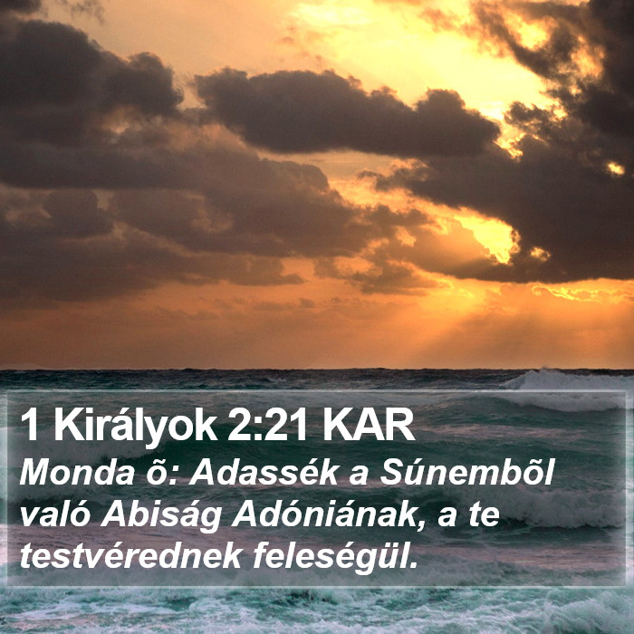 1 Királyok 2:21 KAR Bible Study