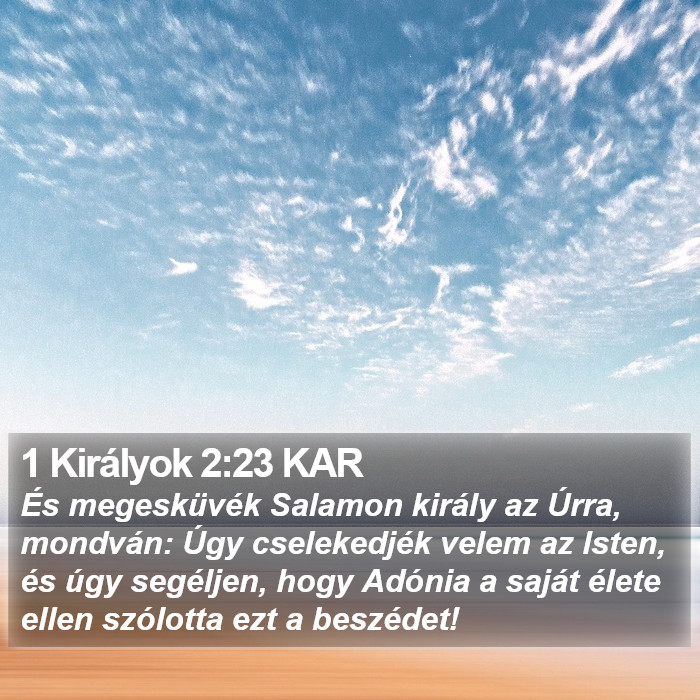 1 Királyok 2:23 KAR Bible Study