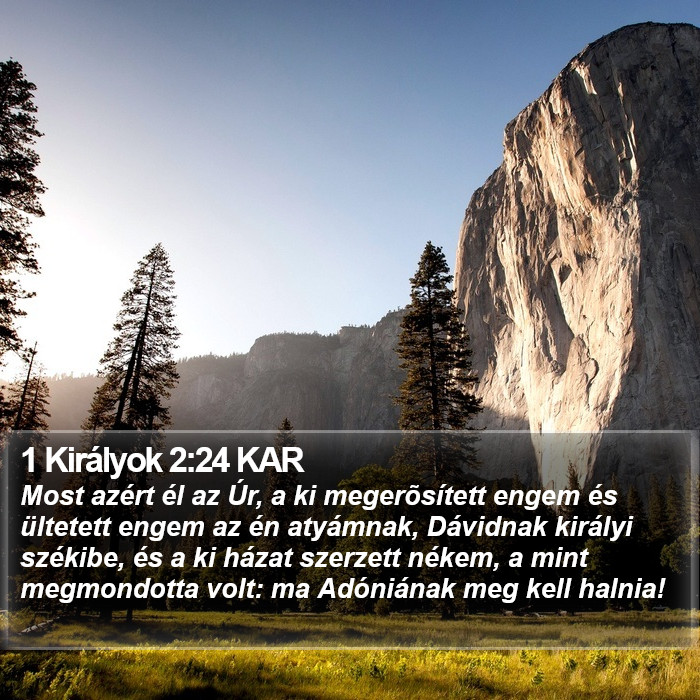 1 Királyok 2:24 KAR Bible Study